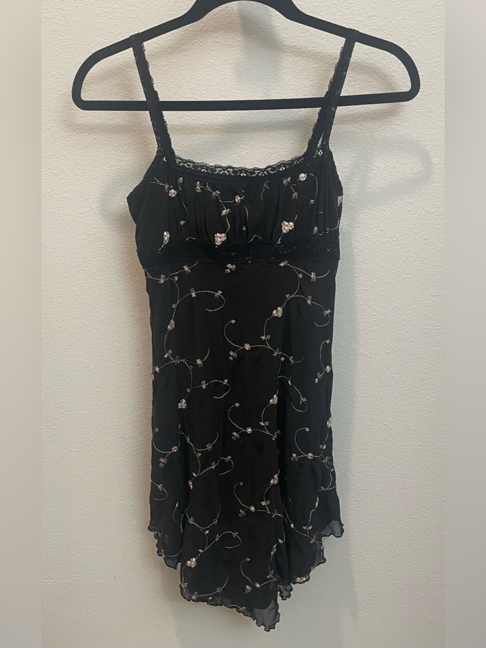 Urban Outfitters Whimsigoth Black Floral Lace Mini Dress